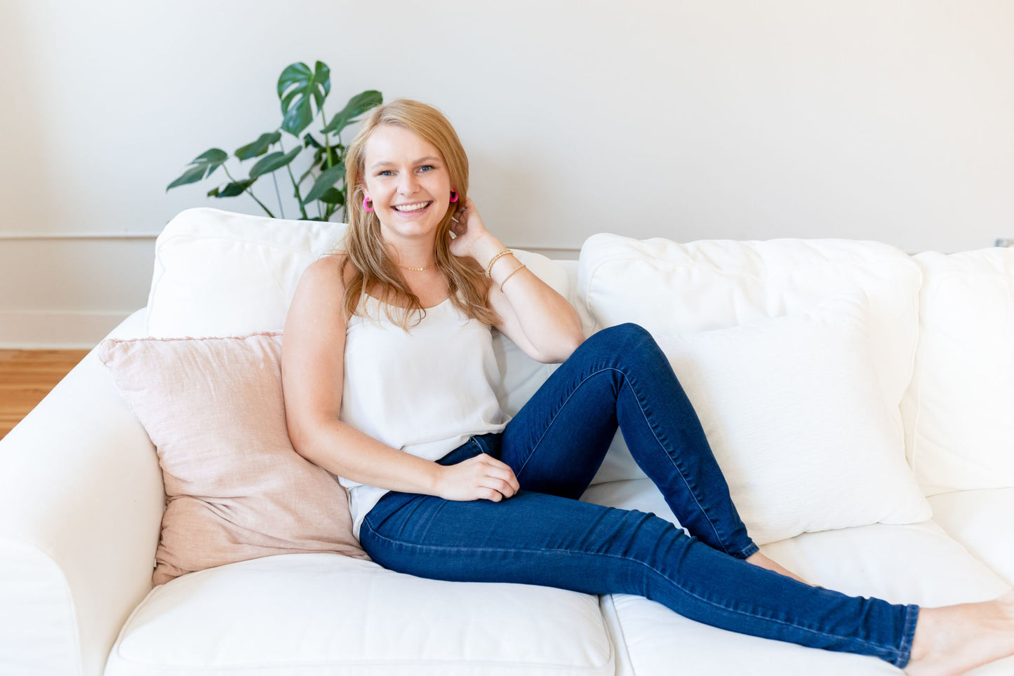 HOT PINK HOOP EARRINGS