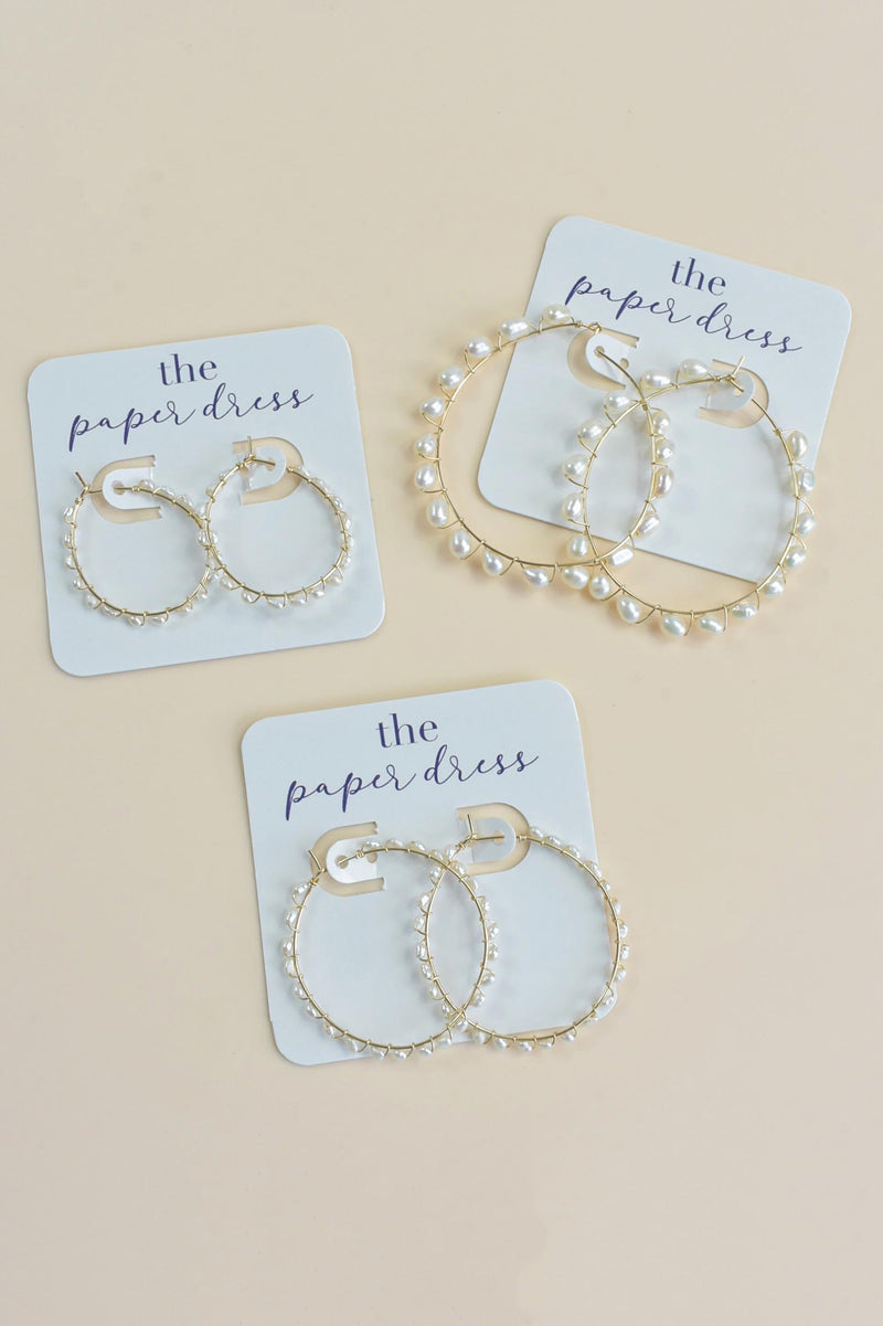 Pearl Gold Hoops