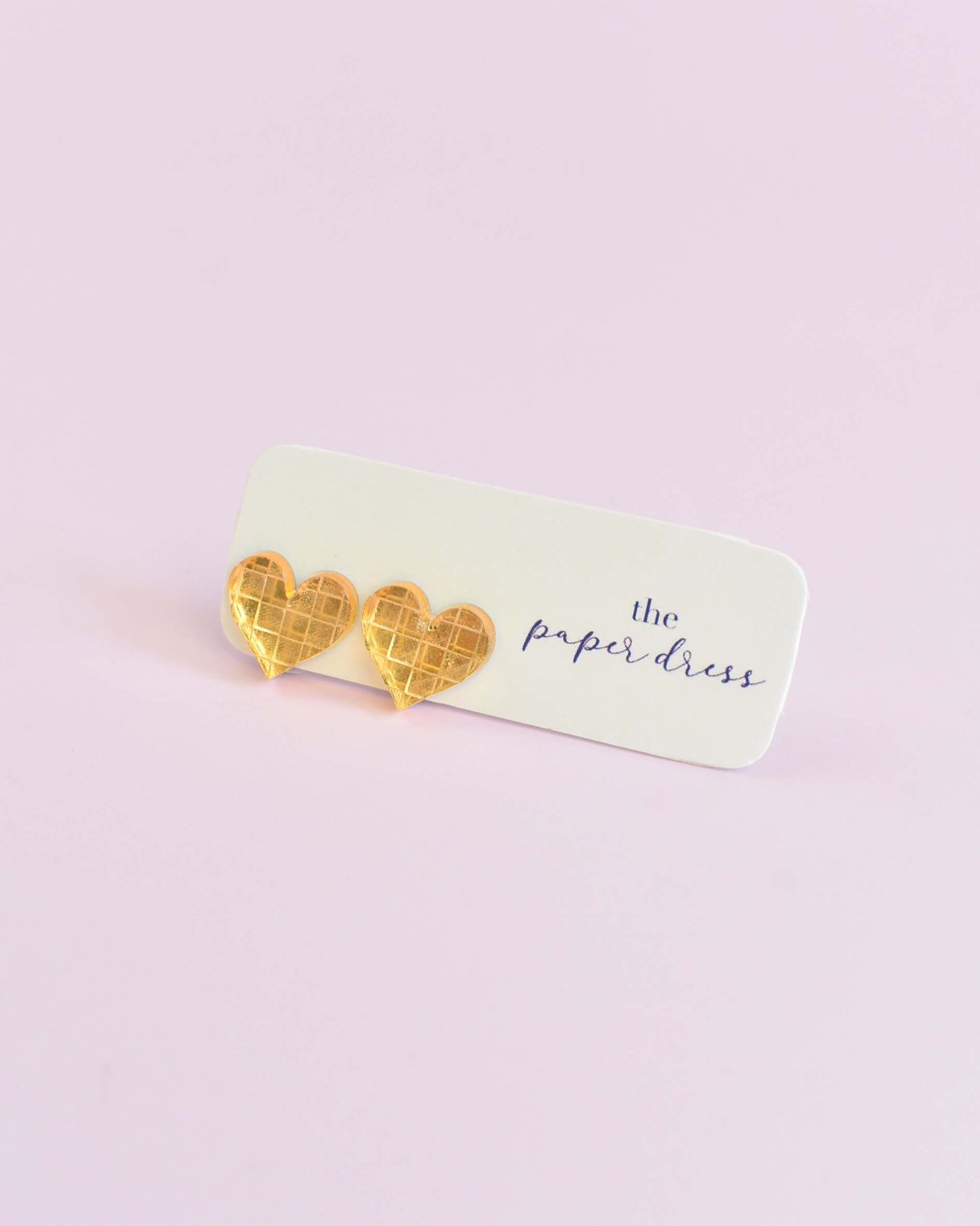 HEART CHECKER STUD EARRINGS