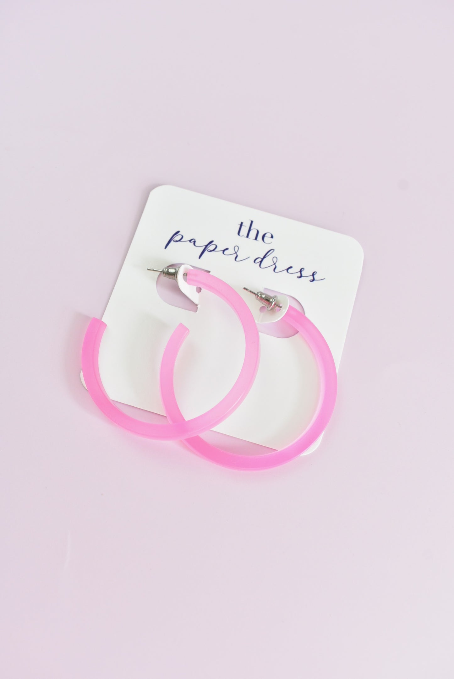 HOT PINK HOOP EARRINGS