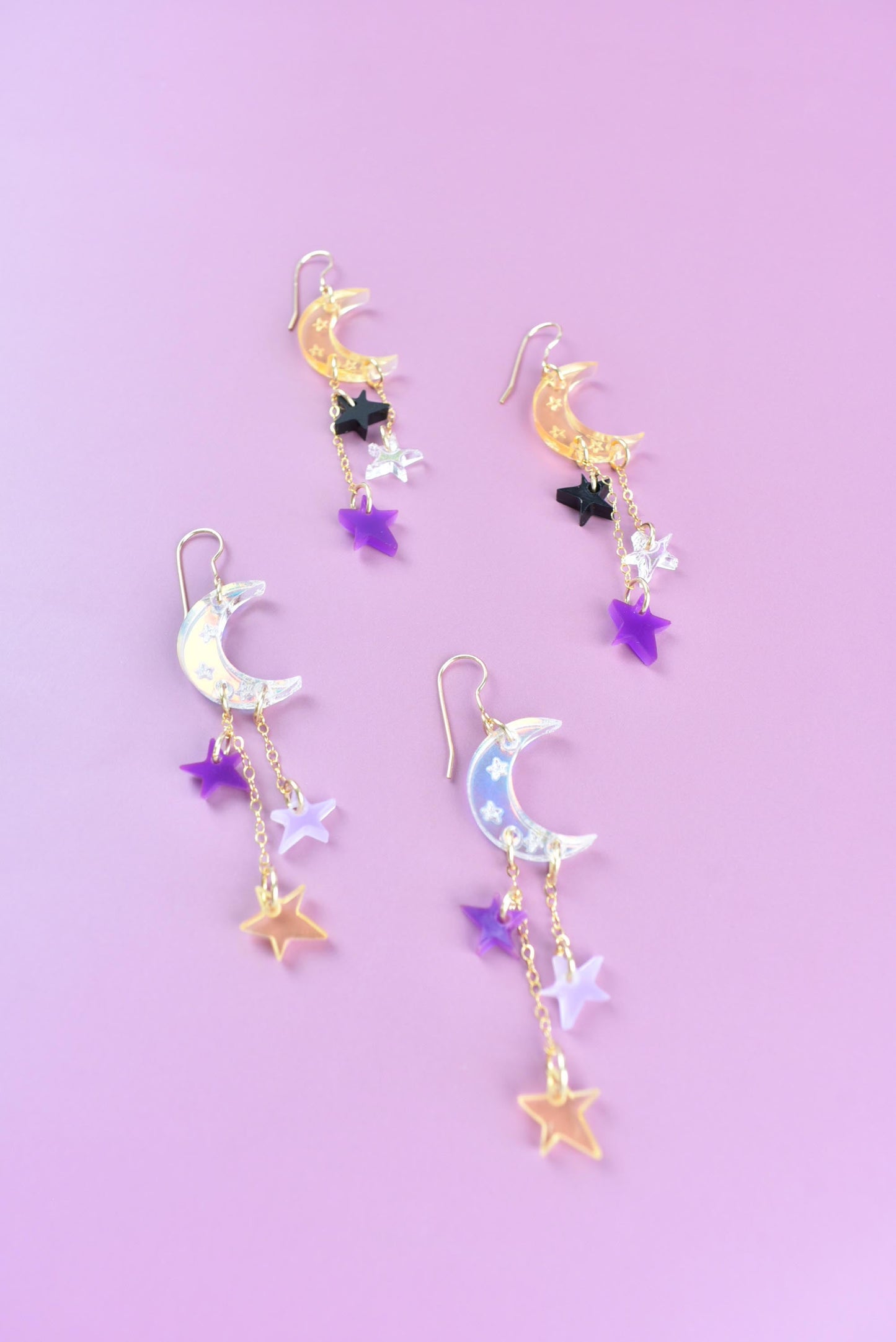 MOODY MOON DANGLES STATEMENT EARRINGS