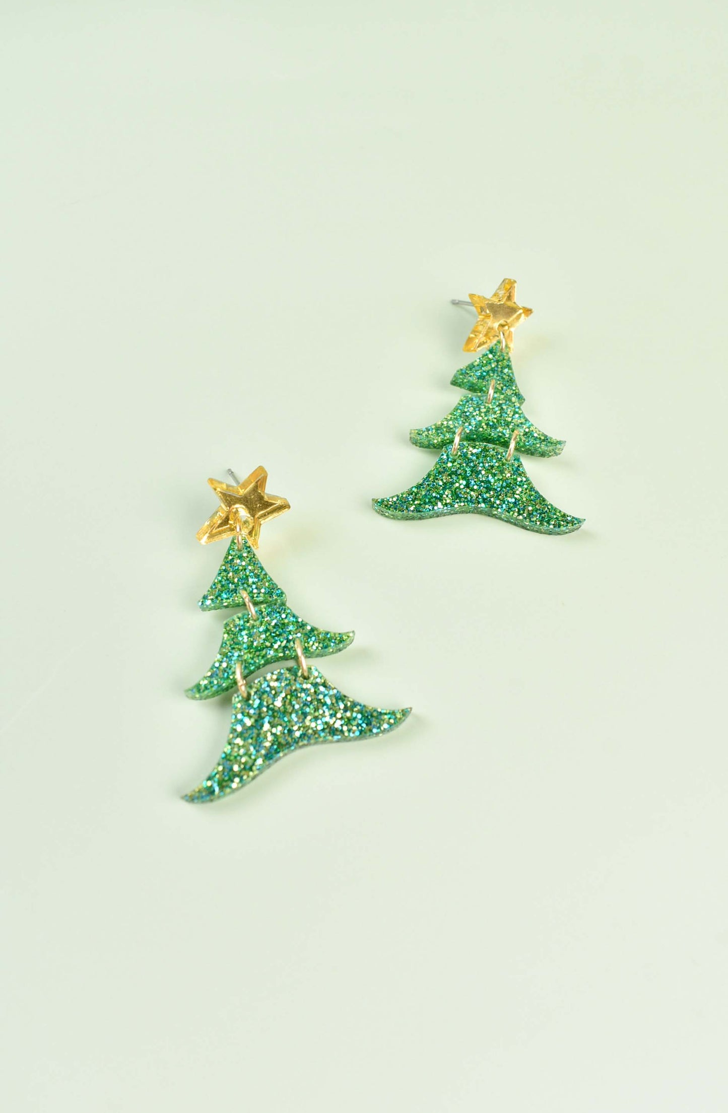 CHRISTMAS TREE DANGLE EARRINGS