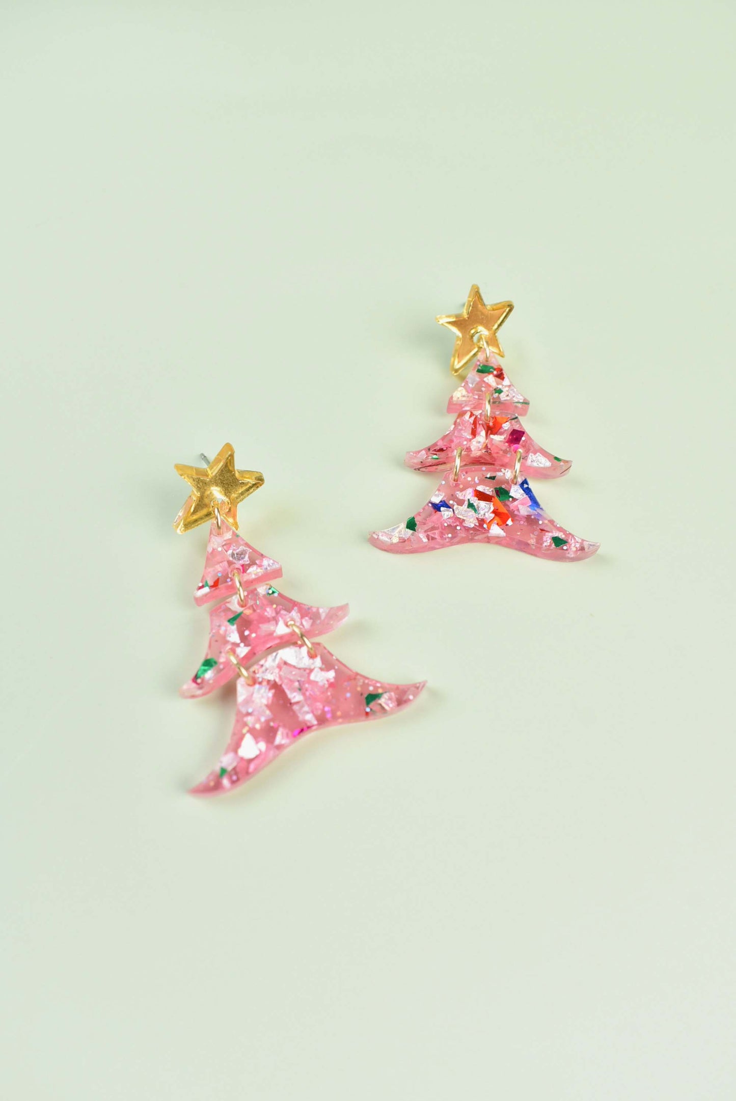 CHRISTMAS TREE DANGLE EARRINGS