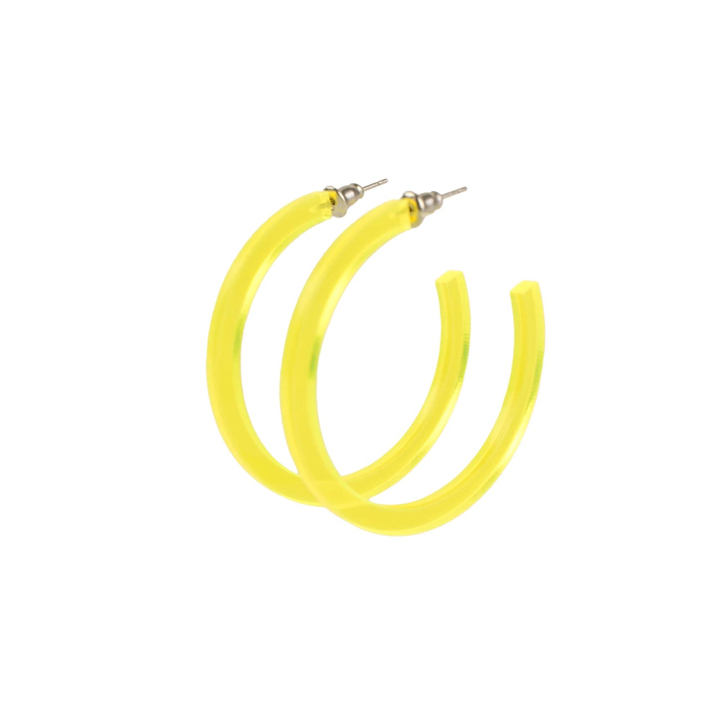 NEON YELLOW HOOP EARRINGS