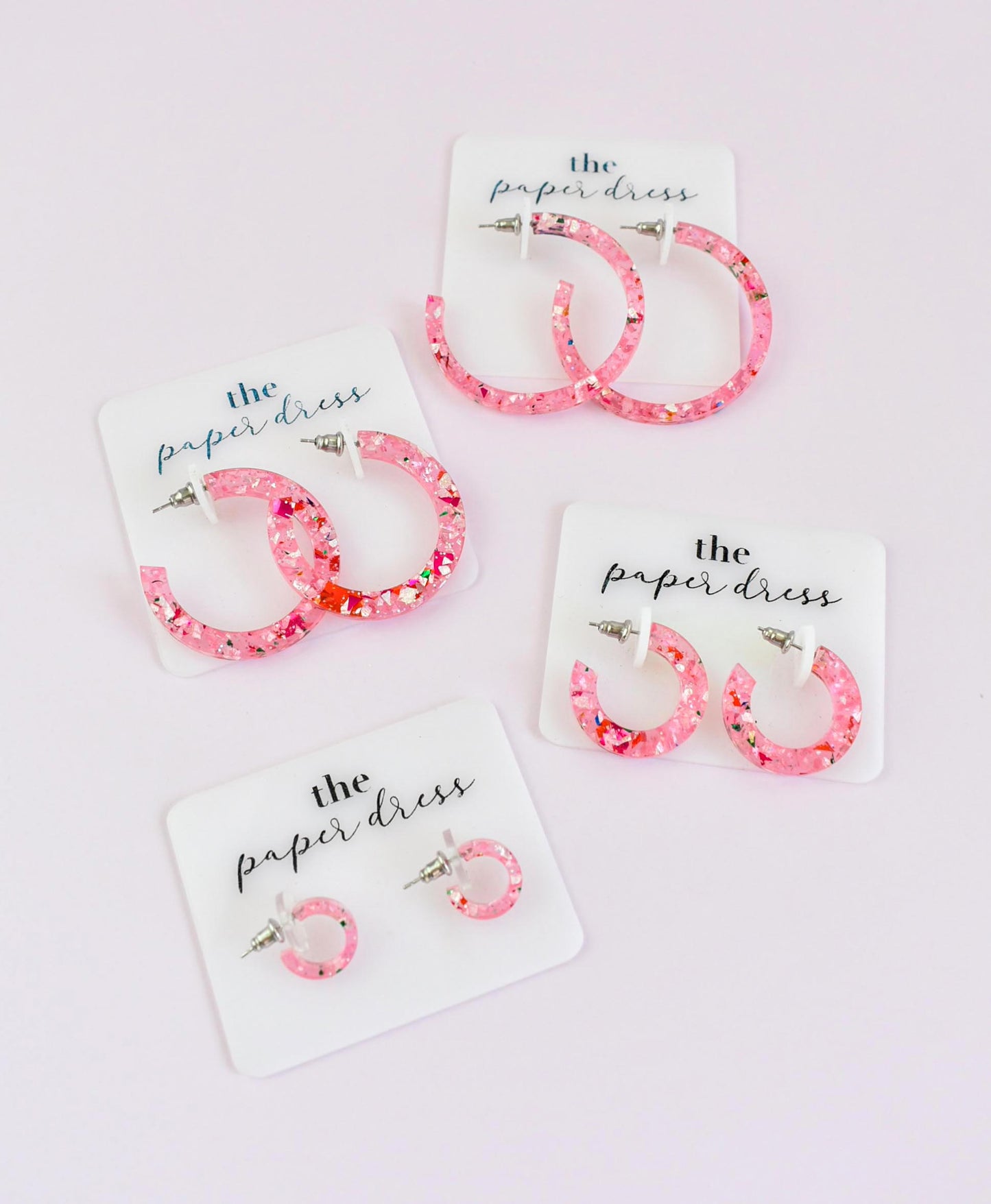 PINK CONFETTI HOOP EARRINGS