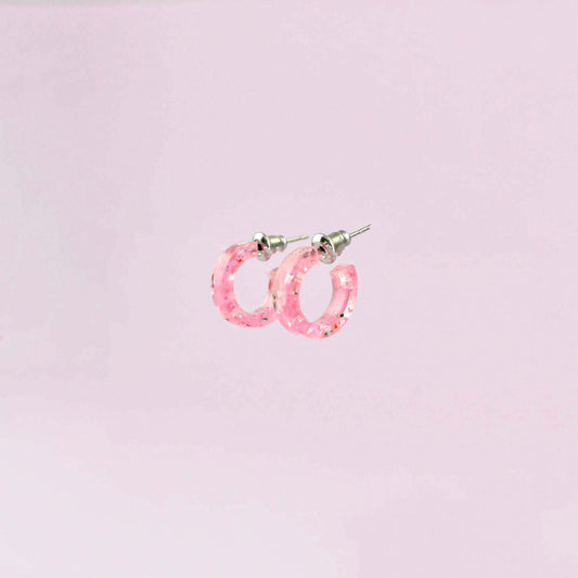 PINK CONFETTI HOOP EARRINGS