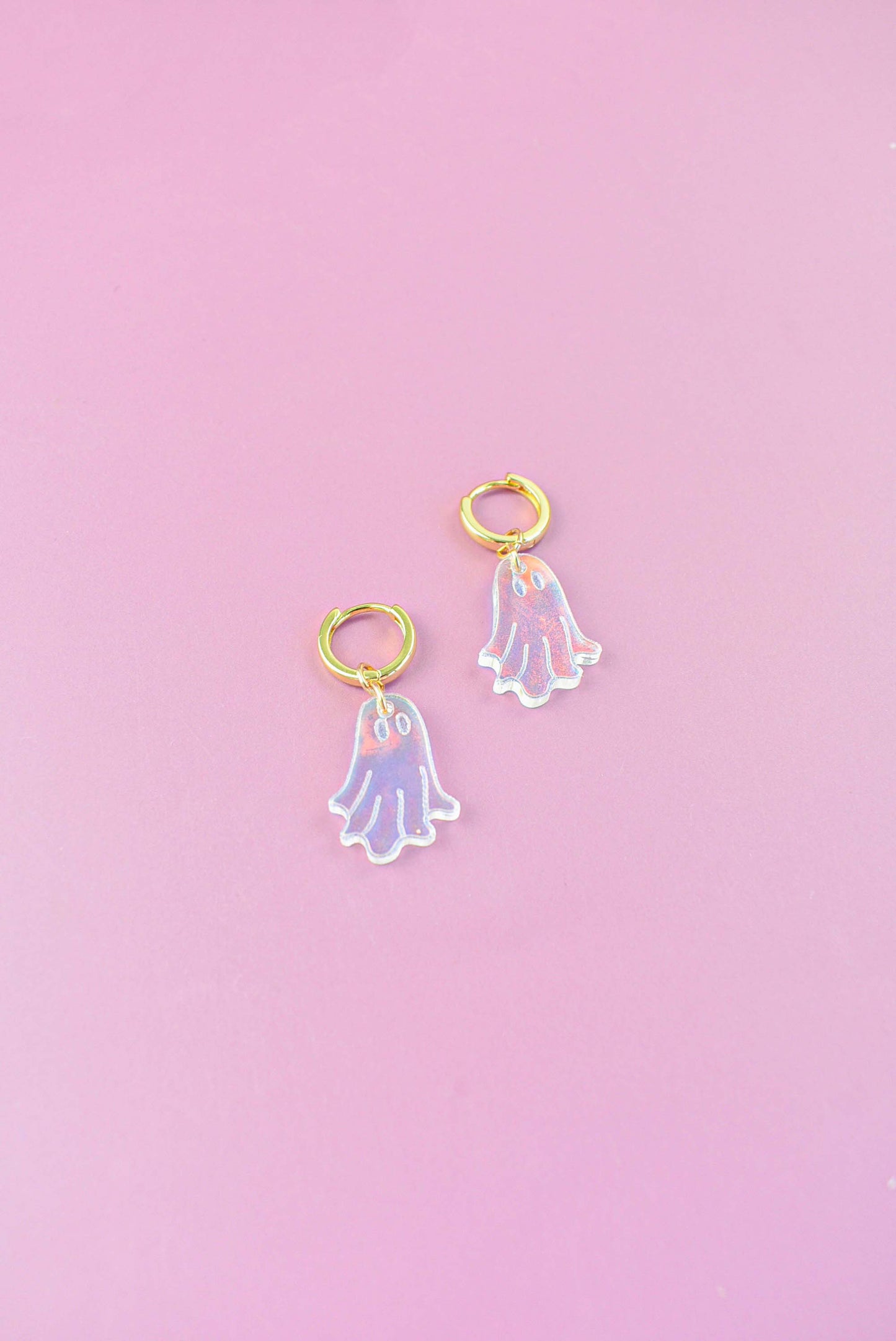 GHOST CHARM HUGGIE HOOPS