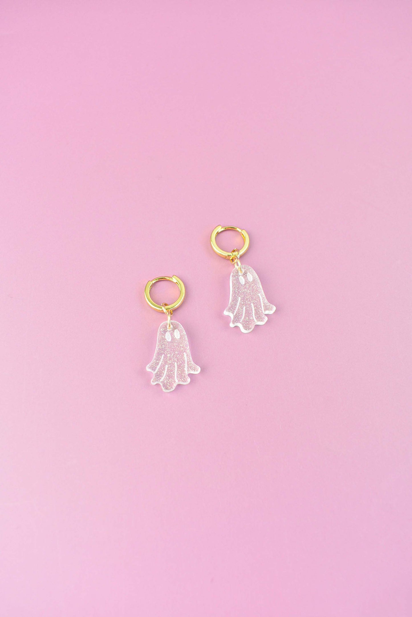 GHOST CHARM HUGGIE HOOPS