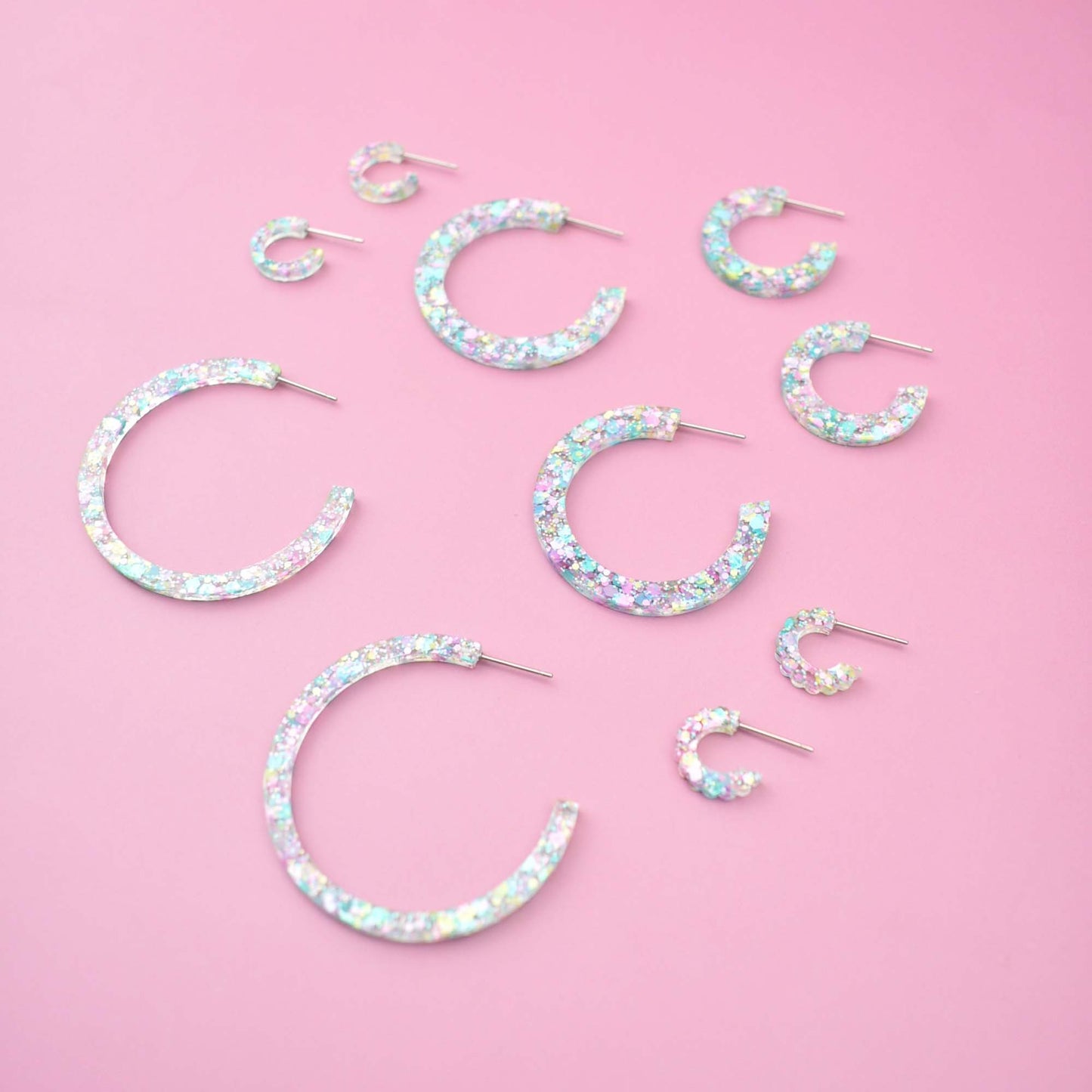 MERMAID CONFETTI HOOP EARRINGS