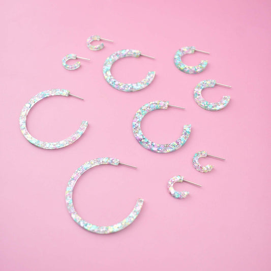 MERMAID CONFETTI HOOP EARRINGS