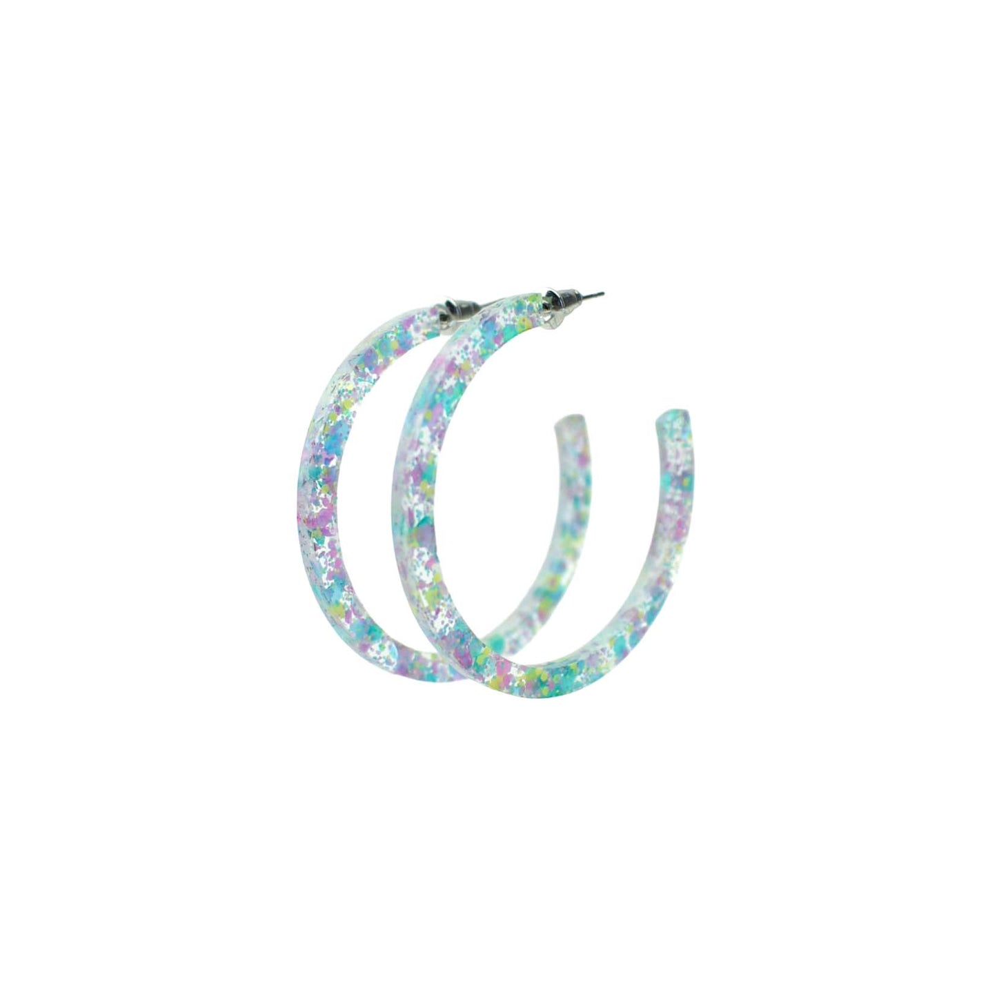 MERMAID CONFETTI HOOP EARRINGS