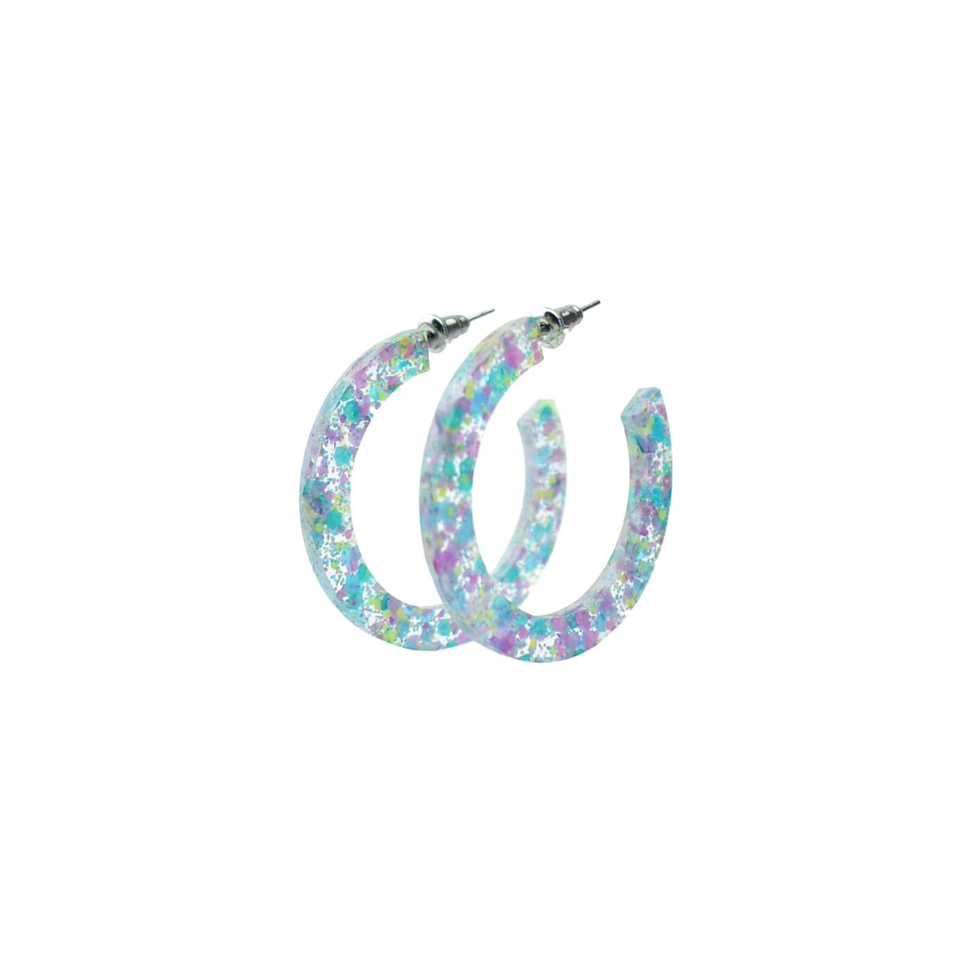 MERMAID CONFETTI HOOP EARRINGS
