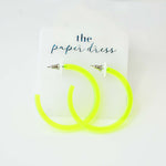 NEON GREEN HOOP EARRINGS