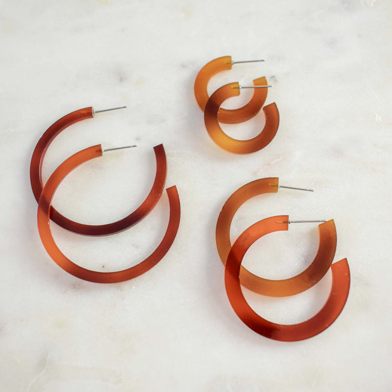 TORTOISE SHELL HOOP EARRINGS