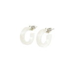 micro huggy cuff pearl hoop earrings 