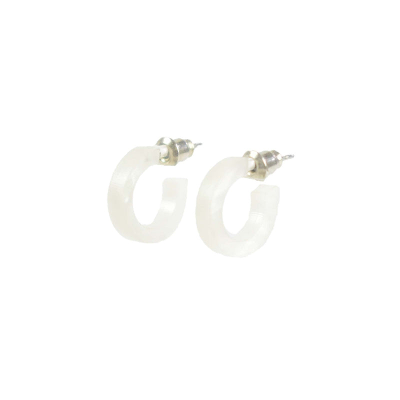 micro huggy cuff pearl hoop earrings 