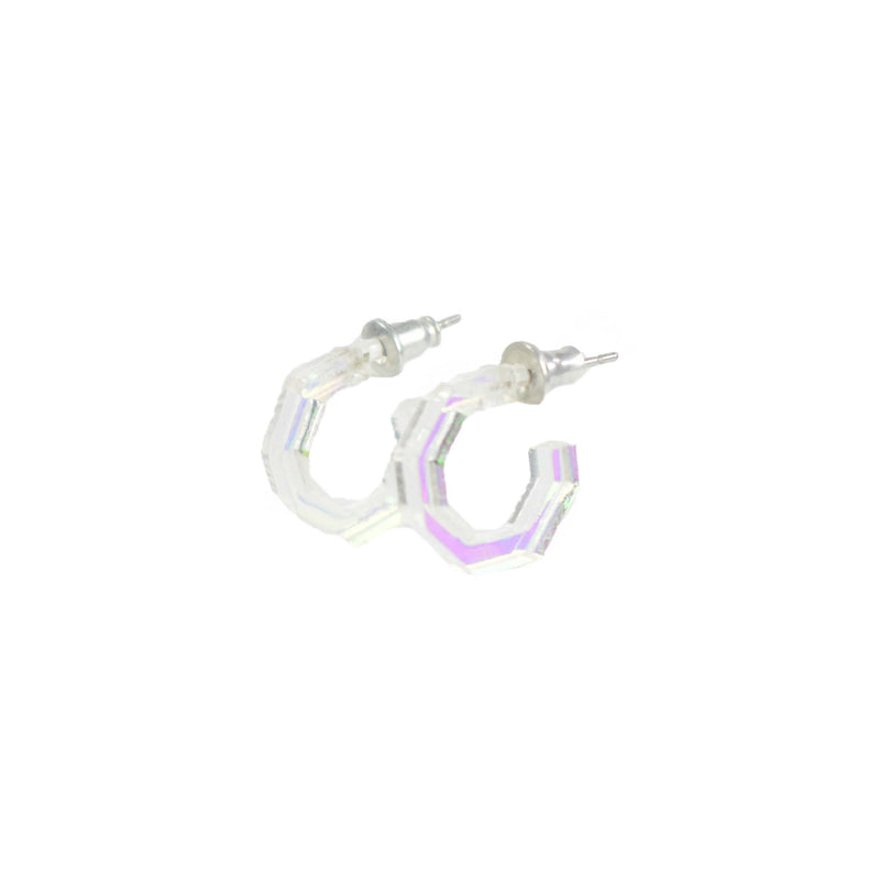 OCTAGON MICRO HUGGIE HOOP EARRINGS