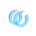 BLUE TRANSLUCENT HOOP EARRINGS