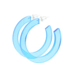 BLUE TRANSLUCENT HOOP EARRINGS