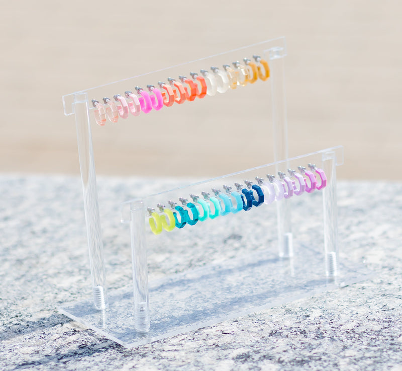 OCTAGON MICRO HUGGIE HOOP EARRINGS