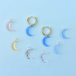 moon huggie hoops - gold small hoop earrings