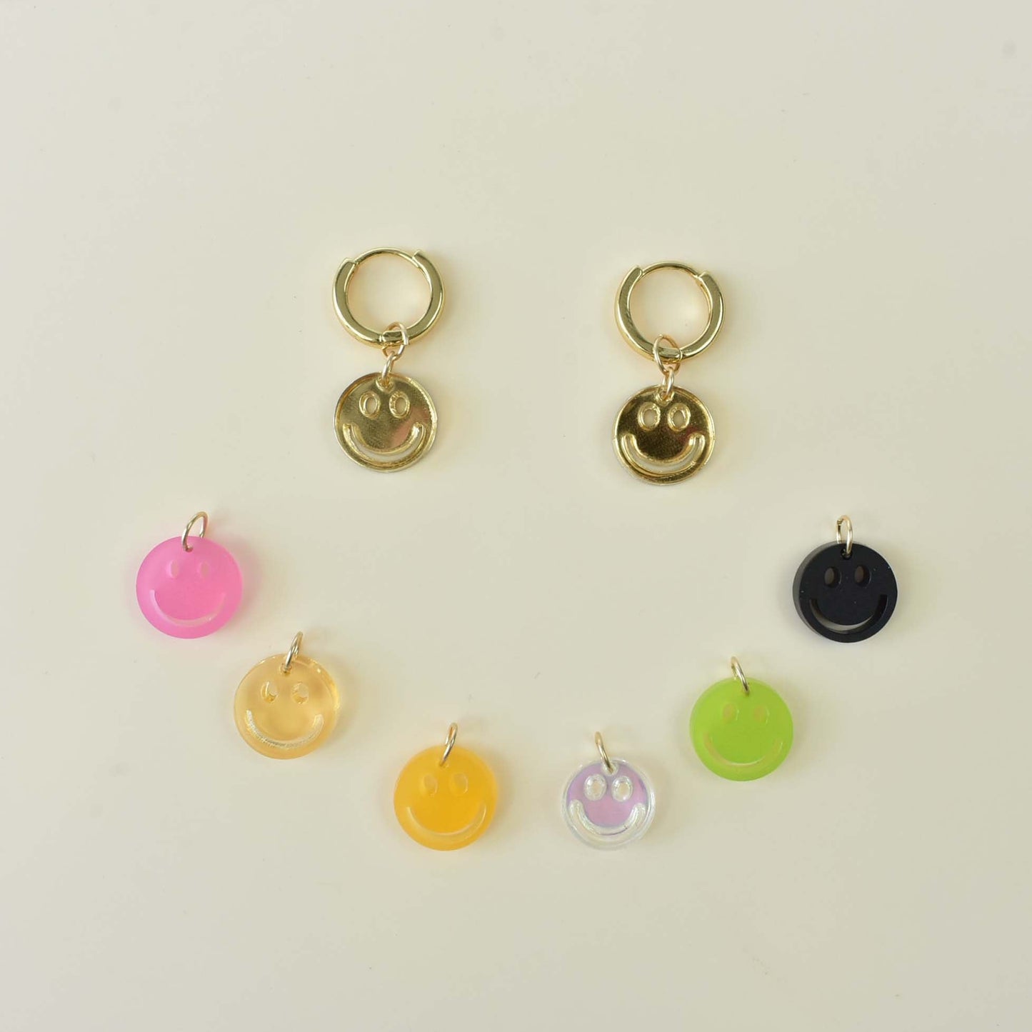 SMILEY CHARM HOOPS