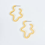 gold blob doodle hoop acrylic earrings