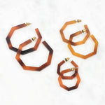 TORTOISE SHELL HOOP EARRINGS