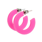 HOT PINK HOOP EARRINGS