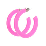 HOT PINK HOOP EARRINGS