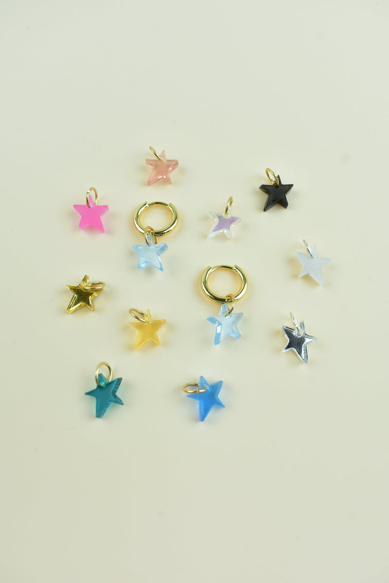 MINI STAR CHARM HOOPS