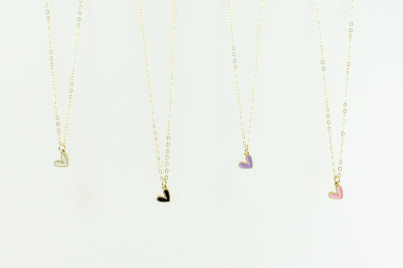 tiny dainty waterproof heart necklace