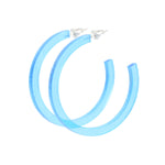 BLUE TRANSLUCENT HOOP EARRINGS