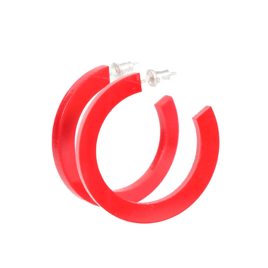 RED HOOP EARRINGS